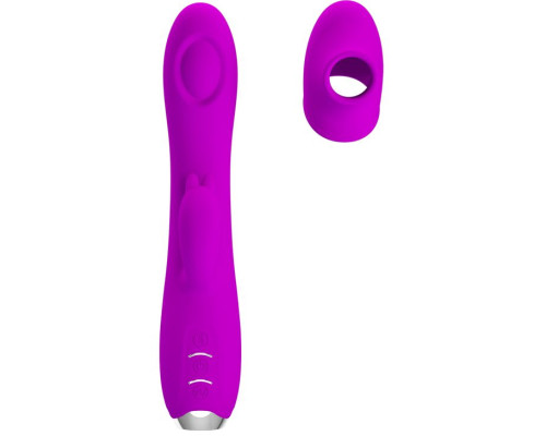 Лиловый вибратор Regina с пульсирующей головкой - 19,8 см.