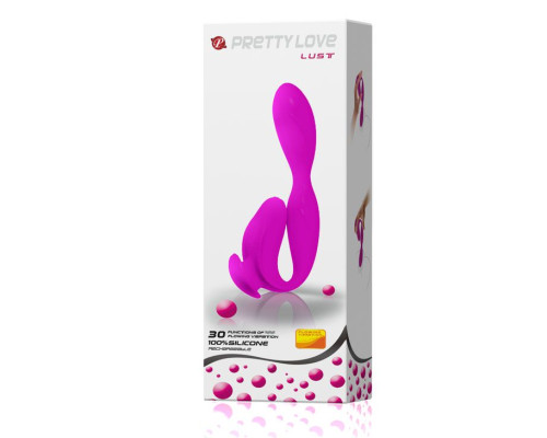 Перезаряжаемый вибромассажер с клиторальной стимуляцией - 21 см.