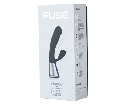 Чёрный интерактивный вибратор Kiiroo Ohmibod Fuse - 18 см.
