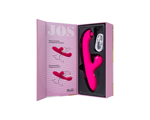 Розовый вибратор-кролик со стимулирующим шариком Rolli - 22 см.