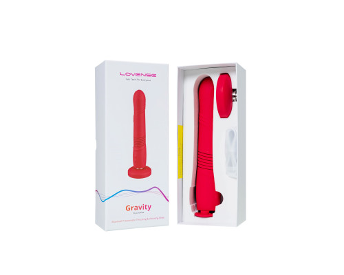 Красный пульсатор Gravity со съемной присоской - 25,9 см.