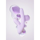 Сиреневый вибромассажер со съёмным клиторальным пульсатором DuoGlow