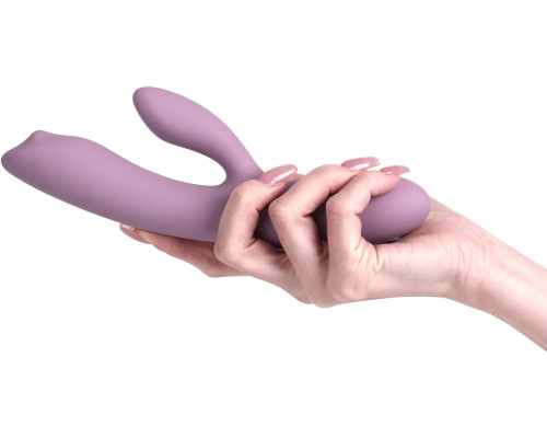 Сиреневый интерактивный вибратор-кролик Trysta Neo с шариком для зоны G - 18,4 см.
