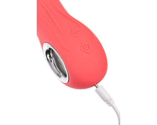 Коралловый вибратор Flox с возвратно-поступательными движениями - 21,5 см.