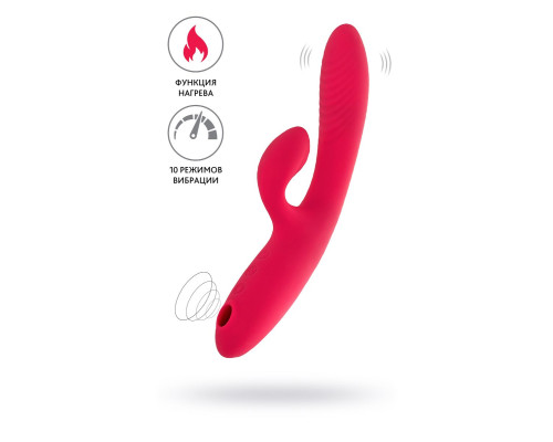 Ярко-розовый вибратор-кролик с вакуум-волновой стимуляцией Enila - 23 см.