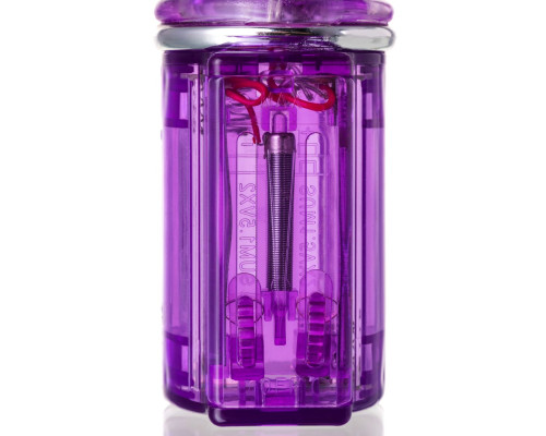 Фиолетовый хай-тек вибратор High-Tech fantasy с бусинами и отростком - 27,2 см.