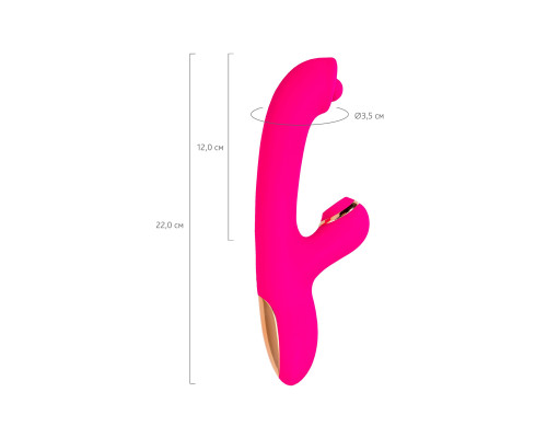 Розовый вибратор-кролик со стимулирующим шариком Rolli - 22 см.