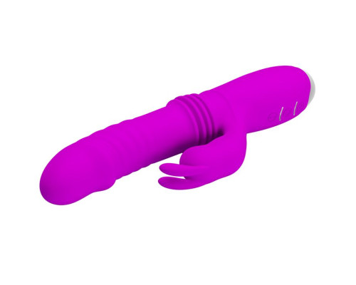 Лиловый вибратор Dorothy с функцией поступательных движений - 19,7 см.