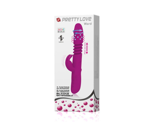 Вибратор с поступательным движением и ротацией Ward - 27 см.