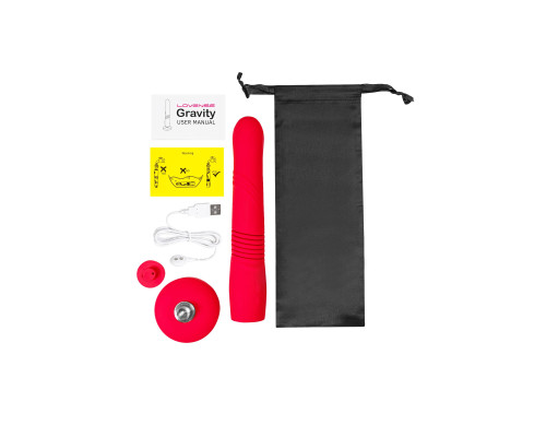 Красный пульсатор Gravity со съемной присоской - 25,9 см.