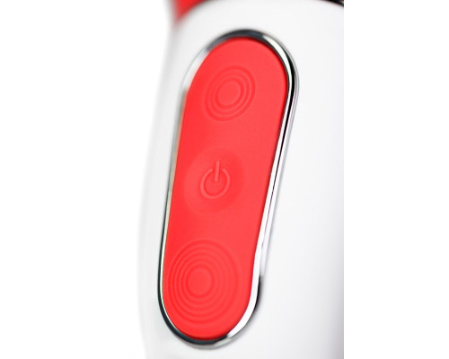 Красный вибратор Satisfyer Power Flower с лепестками - 18,8 см.