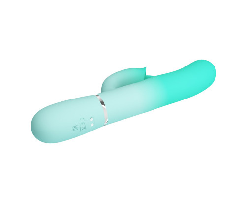 Мятный вибратор-кролик Gigi с возвратно-поступательными движениями - 22,8 см.