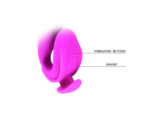 Перезаряжаемый вибромассажер с клиторальной стимуляцией - 21 см.