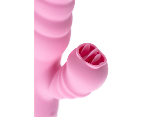 Розовый вибратор Lixy с возвратно-поступательным движением и нагревом - 23 см.