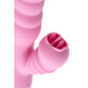 Розовый вибратор Lixy с возвратно-поступательным движением и нагревом - 23 см.