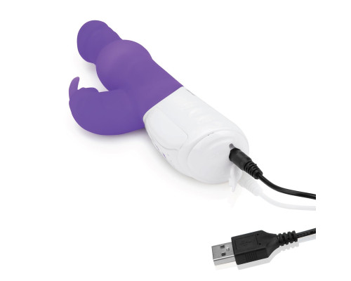 Фиолетовый вибратор с вращающимися шариками - 26,3 см.