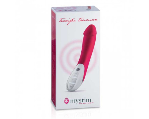 Ярко-розовый вибратор Mystim Terrific Truman - 27 см.