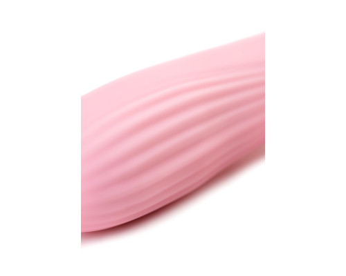 Розовый вибратор-пульсатор с функцией подогрева Milly - 20 см.