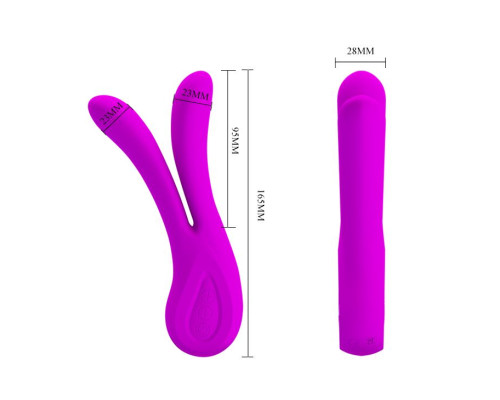 Сплит-вибратор Ulysses с двумя отростками - 16,5 см.