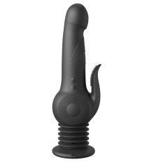 Черный вибратор с функцией фрикций Pogo Thruster - 23,5 см.