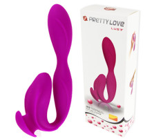 Перезаряжаемый вибромассажер с клиторальной стимуляцией - 21 см.