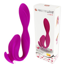 Перезаряжаемый вибромассажер с клиторальной стимуляцией - 21 см.