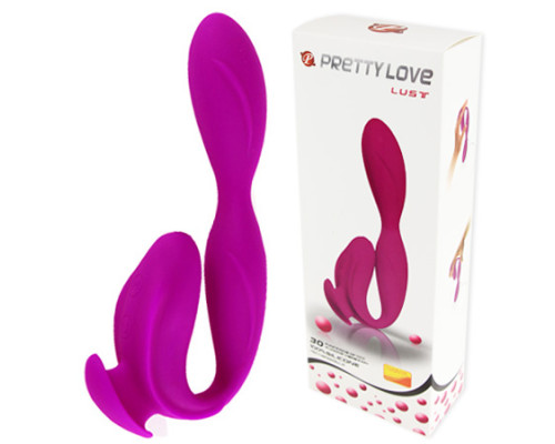 Перезаряжаемый вибромассажер с клиторальной стимуляцией - 21 см.