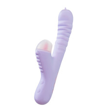 Сиреневый вибратор Spinny с функцией Up Down - 23 см.