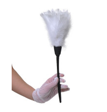 Щеточка горничной из белых перьев