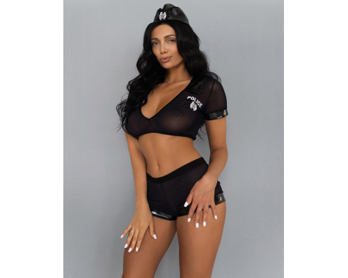 Эротический игровой костюм полисвуман из 3 предметов