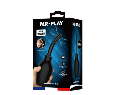 Черный анальный душ с гибким наконечником