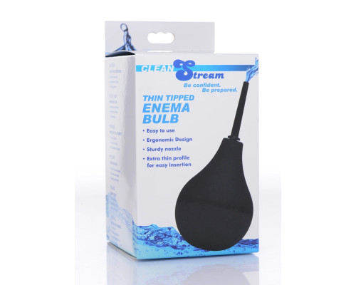 Черный анальный душ Thin Tip Enema Bulb