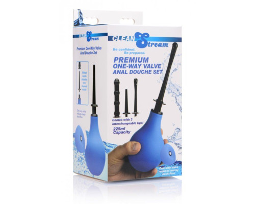 Анальный душ с 3 насадками Premium One-way Valve Anal Douche Set