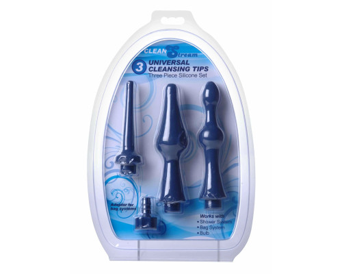Набор из 3 универсальных насадок для анального душа Universal 3 Piece Silicone Enema Attachment Set