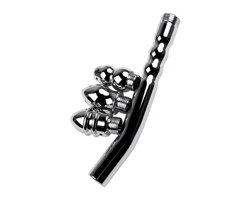 Металлический анальный душ с тремя насадками