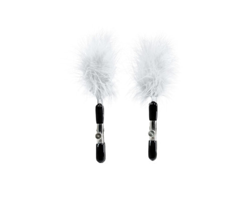 Зажимы для сосков TOYFA Theatre с белым пухом