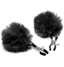 Зажимы для сосков с черным помпонами Pom Pom Nipple Clamps