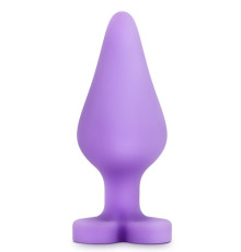 Фиолетовая анальная пробка Naughty Candy Heart Do Me Now - 8,9 см.