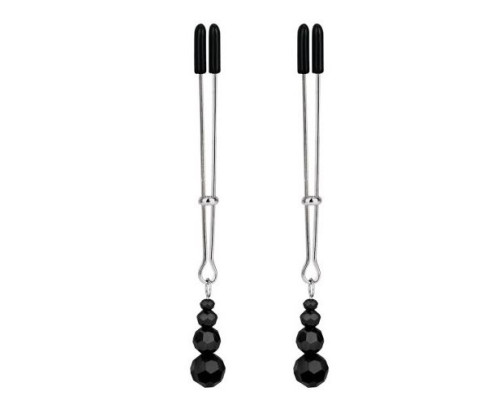 Регулируемые зажимы-пинцеты для сосков с черными бусинками