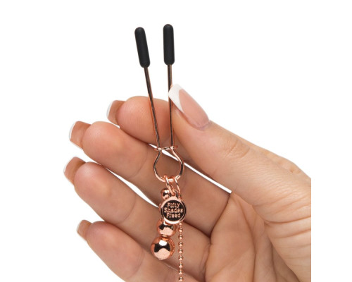 Золотистые зажимы для сосков и клитора All Sensation Nipple and Clitoral Chain