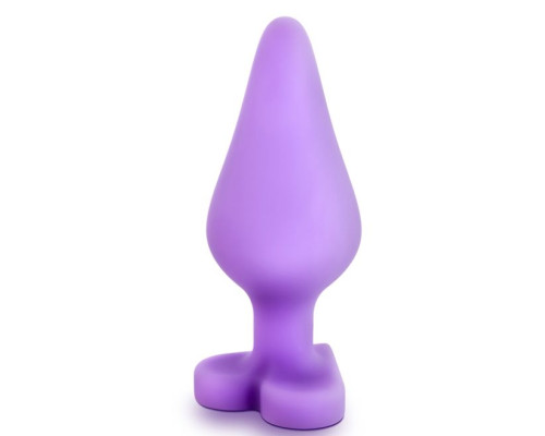 Фиолетовая анальная пробка Naughty Candy Heart Do Me Now - 8,9 см.