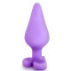 Фиолетовая анальная пробка Naughty Candy Heart Do Me Now - 8,9 см.