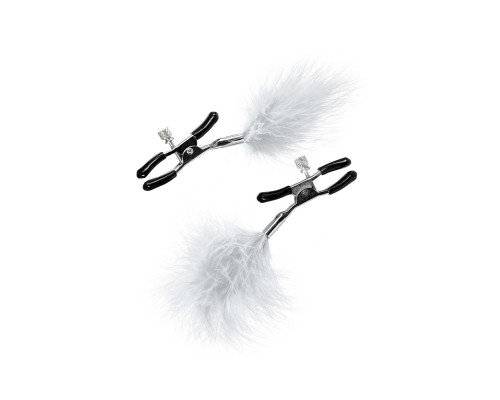 Зажимы для сосков TOYFA Theatre с белым пухом