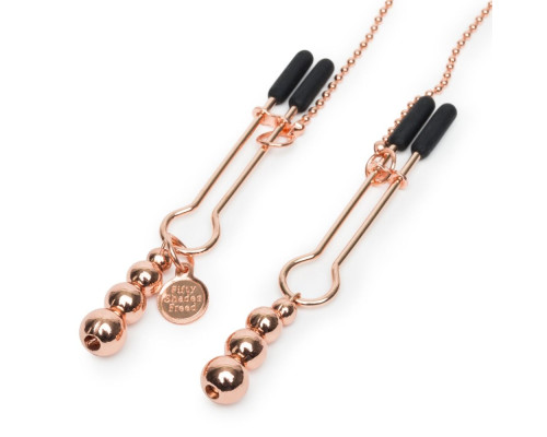Золотистые зажимы для сосков и клитора All Sensation Nipple and Clitoral Chain