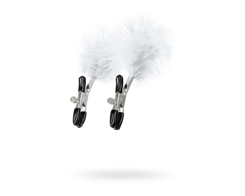 Зажимы для сосков TOYFA Theatre с белым пухом