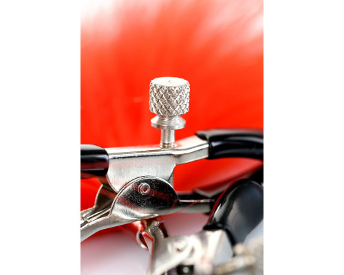 Зажимы для сосков с красным пухом Theatre