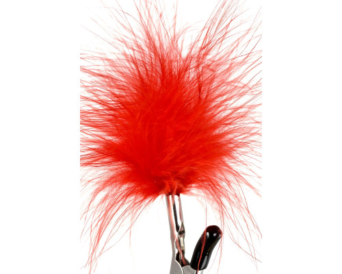 Зажимы для сосков с красным пухом Theatre