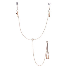 Золотистые зажимы для сосков и клитора All Sensation Nipple and Clitoral Chain