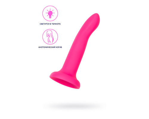 Ярко-розовый, светящийся в темноте фаллоимитатор Bucky Glow - 14 см.