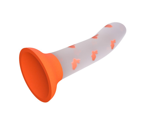 Светящийся в темноте фаллоимитатор Magical Nightfall с зайчиками - 17 см.